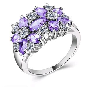 Elegant Purple and Silver Women's Ring